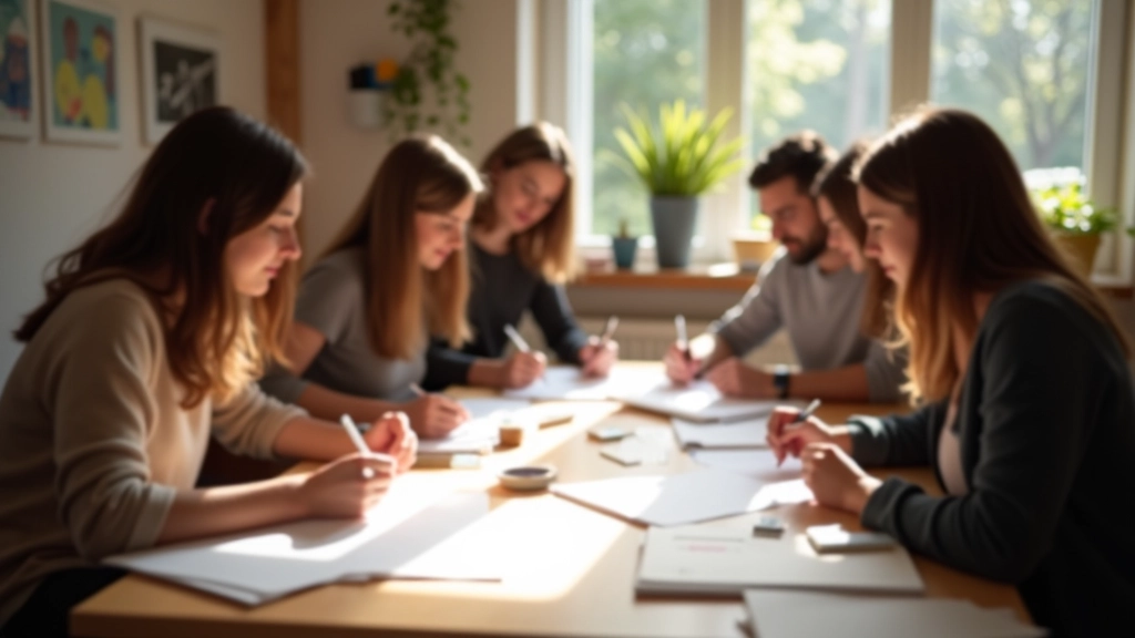 Skupinový workshop zaměřený na kreslení s účastníky různého věku v inspirativním prostředí