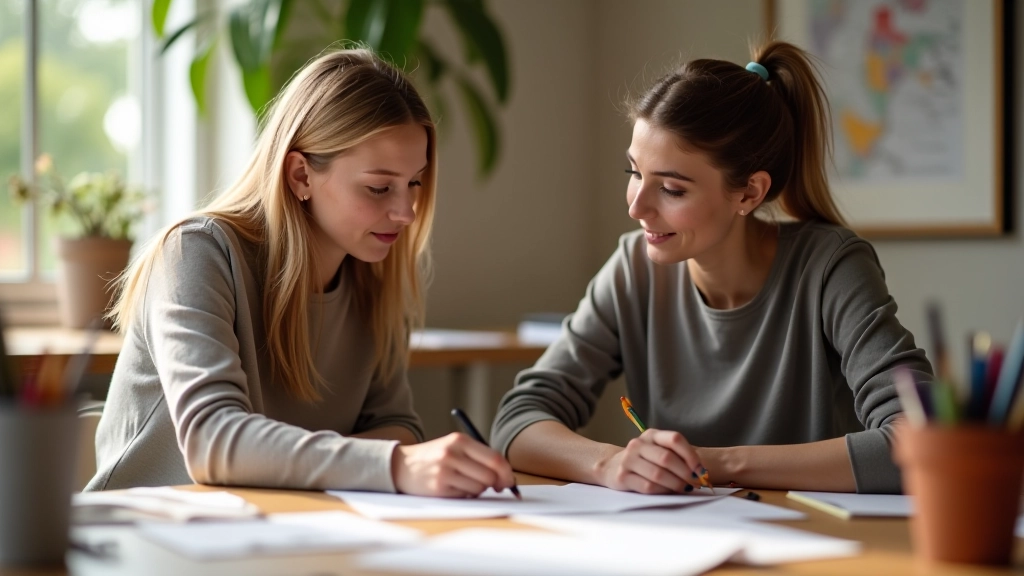 Skupinka účastníků kurzu během tvůrčí činnosti, podporující prostředí
